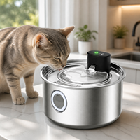 Fontaine à eau rechargeable pour animaux de compagnie 7L, distributeur d'eau sans fil pour chat, acier inoxydable 304, commande tactile, fontaine à eau silencieuse