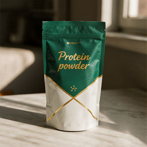 Sac pochette à fond plat en aluminium refermable imprimé personnalisé 1kg 2kg <span class=keywords><strong>3kg</strong></span> 5kg avec fermeture éclair de la valve adapté au sac en poudre de protéine de lactosérum - Product Image 4