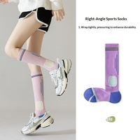 Chaussettes de compression sportives tricotées professionnelles pour mollets, haute pression, respirantes, antidérapantes, en polyester, ODM, pour la course et la corde à sauter