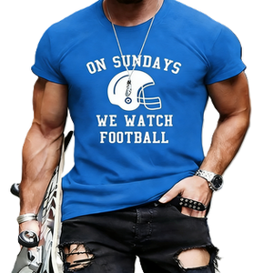 T-shirt unisex con scollo rotondo, traspirante, con stampa del casco da football americano, per il giorno della partita, per tifosi sportivi. - Product Image 2