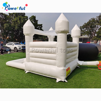 Château gonflable blanc de haute qualité, château gonflable de mariage avec toboggan et toit de panier