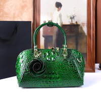 Tas Selempang Wanita Mewah Bertekstur Kulit Buaya Vintage, Model Bantal, Dilengkapi Resleting