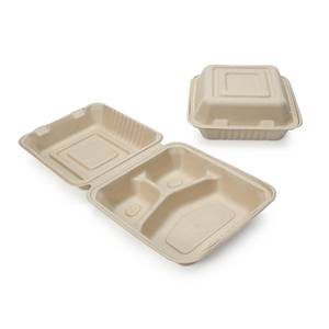 SUMKOKA - Contenedor de Alimentos Desechable de 9 Pulgadas con 3 Compartimentos, Compostable, Libre de PFAS, Fabricado con Bagazo de Caña de Azúcar - Product Image 6