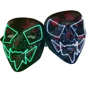 彩色EL闪光霓虹灯线面具cosplay发光二极管狂欢万圣节面具派对狂欢面具