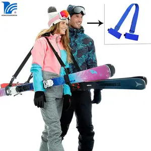 Correas de transporte de bastón de esquí con soporte acolchado que protege el esquí alpino equipo de travesía accesorios de esquí para hombres y mujeres