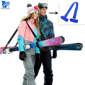 Correas para transportar bastones de esquí con soporte acolchado y banda elástica que protegen el equipo de esquí de descenso y de montaña para hombres, mujeres y principiantes - Product Image 1
