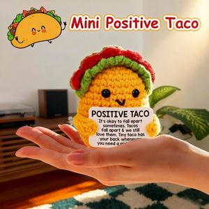 Positive Crochet Taco Birthday Relaxation Gifts for Woman Home Office Bedroom Emotional Support Mini Taco Christmas Home <b>Decor</b> - Product Image 5