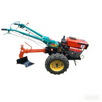 Arado de Surco Simple y Doble Arrastrado, Tractor de Trabajo a Pie con Motor Diésel de Alta Potencia