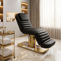 Lit de massage électrique 3 moteurs de luxe doré sur mesure pour salon de beauté, table de soin cosmétique, chaise de spa facial, lit pour extensions de cils