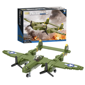 Bloques de construcción de aviones de combate P-38 Lightning, modelo de ladrillos pequeños, adorno de escritorio para aniversario y regalo de apertura de tienda - Product Image 5
