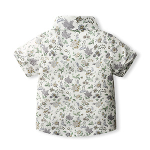 Chemise à manches courtes à imprimé floral <span class=keywords><strong>de</strong></span> style classique pour garçons en bas âge, adaptée à un usage quotidien et à des occasions formelles - Product Image 2
