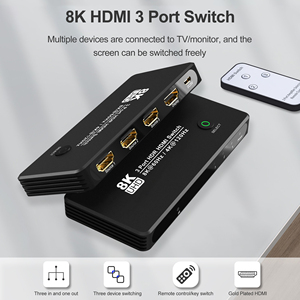 Gran oferta 8K 60 Hz y 4K 120Hz para interruptor <span class=keywords><strong>HDMI</strong></span> 48Gbps repetidor <span class=keywords><strong>de</strong></span> audio y video Con 3 entradas y 1 salida para PC Notebook PS4/PS5 y - Product Image 5