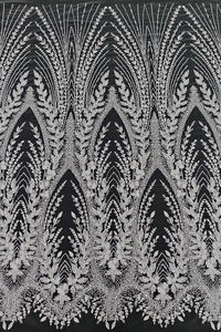 HY3357 Último Modelo de Encaje Francés Blanco con Bordado, Lentejuelas 3D y Perlas, para Vestidos de Novia Africanos Aso Ebi, Venta al por Mayor - Product Image 6