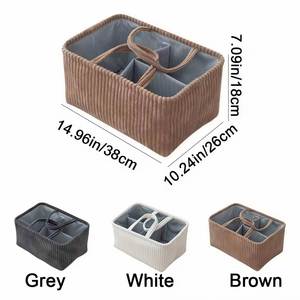 Personalized Corduroy Storage <b>Basket</b> Custom Name Laundry <b>Hamper</b>, Diaper Bin, Thoughtful Present <b>for</b> Expecting Parents, Newborns - Product Image 6