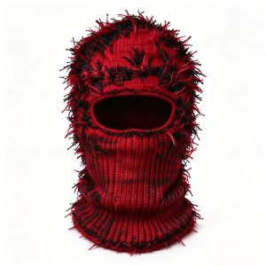 Pasamontañas de punto desgastado con un orificio, máscara de esquí de acrílico, cálido para invierno, estilo urbano - Product Image 2
