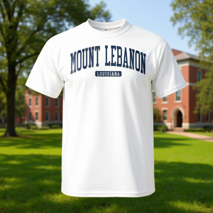 Maglietta blu Mount Lebanon Louisiana stile college, taglia unisex per adulti - Product Image 3