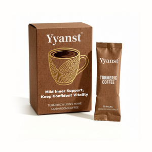 Café de Cúrcuma y Melena de León con Nutrientes Suaves, 10 Paquetes en Caja Kraft Marrón Impresa para Apoyo Vital Diario, Venta al por Mayor OEM - Product Image 1