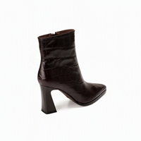 Vente en gros OEM ODM – Bottines à talons hauts et bout pointu pour femmes avec fermeture éclair, motif gaufré, collection de chaussures habillées, fournisseur de marques