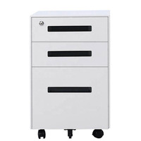 Armoire à dossiers en acier moderne à 3 tiroirs avec serrure, armoire de rangement mobile en fer, mobilier de bureau, piédestal mobile