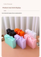 Carpeta de Regalo Plegable Personalizada con Tapa, Embalaje Tipo Cartera, Cartón Blanco/Rosa/Verde, Asa de Lazo, Logotipo Personalizado