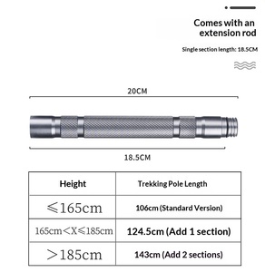 Katlanabilir yürüyüş alüminyum alaşımlı demir kendini savunma çok fonksiyonlu 5 bölüm teleskopik hafif Trekking kutup uzun mesafe - Product Image 6
