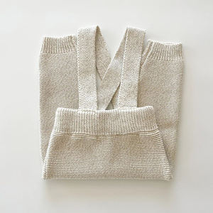 Salopette en Tricot de Coton Biologique Personnalisable pour Bébé, Grenouillère Décontractée pour Nouveau-Né, Combinaison pour Hiver & Automne, Vêtements pour Bébé Faits Main - Product Image 5