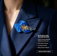 Bros Bordir Tradisional Miao Cina Buatan Tangan Pin Etnik Aksesori Pakaian Vintage Bros
