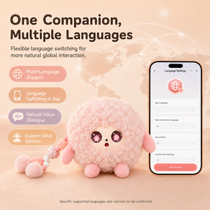 Qiuqiu AI Llavero <span class=keywords><strong>de</strong></span> Peluche Rizado con Activación por Voz, Memoria <span class=keywords><strong>de</strong></span> Largo Alcance ChatGPT, Control por Aplicación Multifuncional, Pompón <span class=keywords><strong>de</strong></span> Cuentas, 3 Colores, 2.4G - Product Image 3