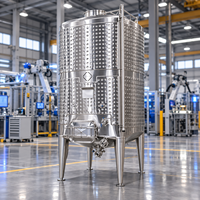 Fermenteur à vin en acier inoxydable 500L 1500L 3000L avec chemise de refroidissement en spirale, certifié ISO 9001, équipement de cave à vin, garantie 5 ans, 380V