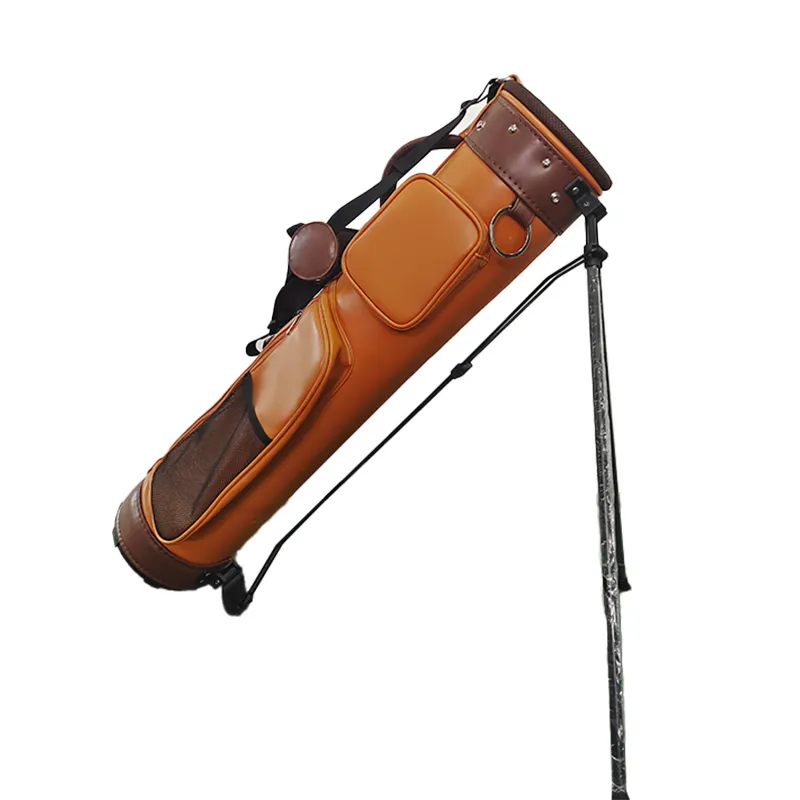 Chengsheng nửa Bộ Deluxe Brown xách tay golf tùy chỉnh trọng lượng nhẹ đứng Câu Lạc Bộ Golf Bag với logo 3 TOP cách Divider cho thể thao