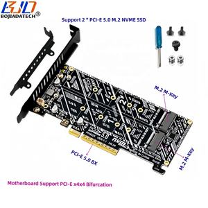 2026 Новый PCIe X8 GEN5 PCI-E 5,0 8X на 2 порта NGFF <span class=keywords><strong>M</strong></span>.2 <span class=keywords><strong>M</strong></span>-ключ 2280 22110 м2 NVME SSD конвертер - Product Image 1