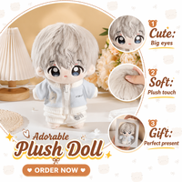 Poupée en peluche humanoïde personnalisée esthétique 20 cm, taille collectionneur, pour fans d'anime, merchandising CPC, fabrication depuis plus d'une décennie