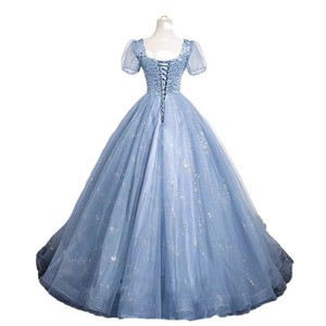 Elegant Ball Gown Gray Blue Chiffon Sweetheart Neckline Natural Waist Prom Dress Formal Evening Wear - Product Image 5