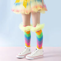 Chaussettes montantes pour enfants à motif papillon, tendance, en tricot Spandex/Coton pour filles, idéales pour les fêtes d'Halloween et les spectacles
