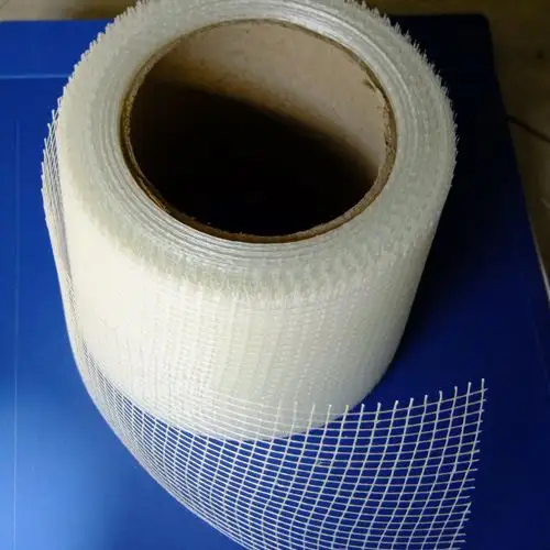 Serat Beton Bertulang Tahan Air Fiberglass Mesh Tape untuk Drywall Selotip Serat Kaca Berperekat