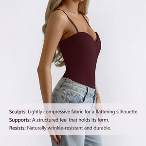 <span class=keywords><strong>Camiseta</strong></span> sin mangas tipo bandeau de color liso, cómoda, sencilla y elegante, estilo casual de moda para <span class=keywords><strong>mujer</strong></span>, nueva colección de primavera, ideal como capa base. - Product Image 5