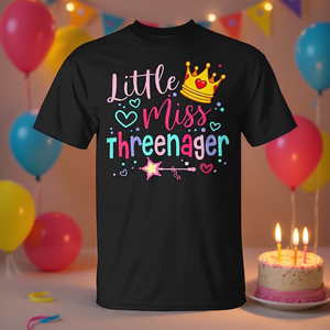 Camiseta Threenager Happy para fiesta de 3er cumpleaños para niña de 3 años - Product Image 3