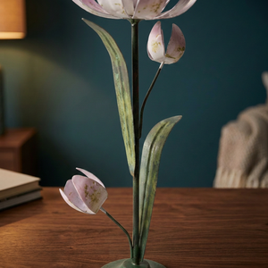Support de bougie en fer avec pétales roses et tige verte pour la décoration de la maison - Product Image 6