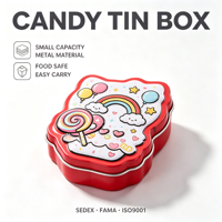 Boîte en étain personnalisée avec motif de chat mignon, fabriquée avec des matériaux recyclés, de qualité alimentaire, pour l'emballage de bonbons, de collations et de chocolat