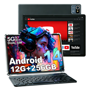 10.1 Inch 2 in 1 <b>Tablet</b> PC Dual <b>SIM</b> 12GB RAM 256GB ROM WiFi Keyboard Leather Case Stylus Pen Android 14 Waterproof Business Use - Product Image 1
