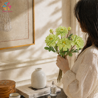 Fleur artificielle de zinnia de 29 cm, tige réaliste à 2 têtes pour la décoration florale de la maison et des mariages