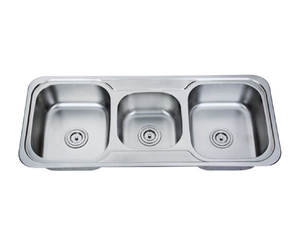 Fregaderos de cocina de acero inoxidable, cuenco clásico grande, cuenco triple, fregadero de cocina - Product Image 1