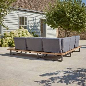 होटल लकड़ी के फर्नीचर वाटरप्रूफ एल्यूमीनियम आउटडोर कोने सोफे के आकार पैटियो लोंज सोफा एल आकार पाश - Product Image 2