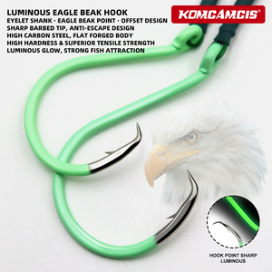 OEM 3PCS Hameçons circulaires lumineux avec montages à fil de guidage, hameçons offset 7/0 8/0 pour la pêche <span class=keywords><strong>au</strong></span> poisson-chat, <span class=keywords><strong>au</strong></span> bar et en eau douce - Product Image 4