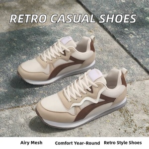 Chaussures décontractées unisexes à lacets, style rétro classique, en maille respirante et tissu, à semelle plate, vente en gros d'usine - Product Image 2