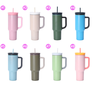 Borraccia Termica da 40oz con Manico e Coperchio a Doppio Beccuccio, Rivestimento Opaco Estetico, Isolamento Sottovuoto, Ideale per un Stile di Vita Virale sui Social Media - Product Image 4