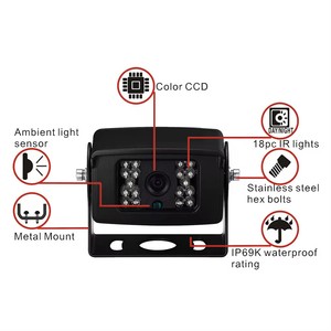 कार रिवर्टिंग सहायता 4 पिन रियर व्यू कैमरा पार्किंग सेंसर सिस्टम 7 "कार ड्राइवर के लिए वीडियो केबल के साथ कार मॉनिटर - Product Image 3