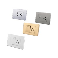 Interruptor de Pared Europeo, Enchufe de Pared para el Hogar, Enchufe de 2 Vías + 3 Polos, Interruptor de Pared Multicolor de Doble Potencia para el Hogar y la Oficina