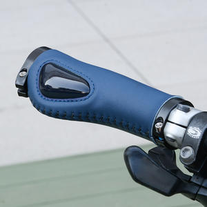 Liquid Silicone Handlebar Grips 22.2mm Blue For Mountain <b>Bikes</b> With Shock Absorption And Comfortable PU Leather Cover - Product Image 1