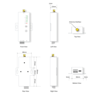Módulo IO Industrial LoRa RS485 Modbus RTU, Puente Inalámbrico RS485 Aurtron CC71LD, IoT Industrial